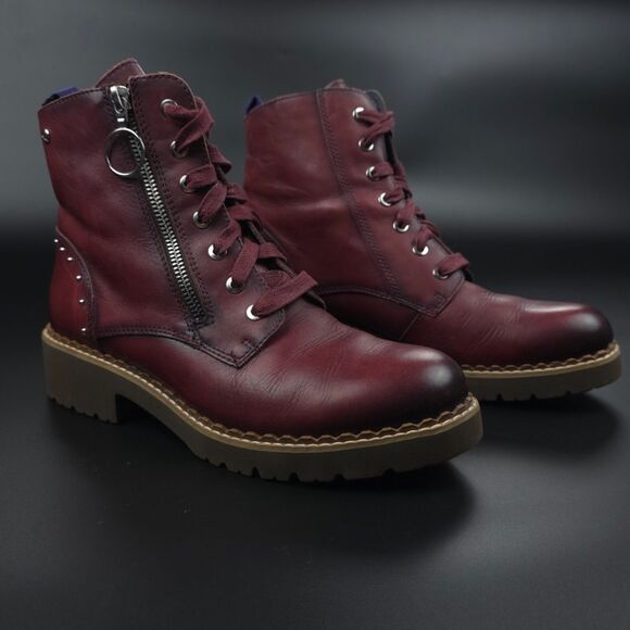 PIKOLINOS Vicar lace-up ankle boots Studded Moto Biker Indie Grunge Boho 90s Y2k - Picture 1 of 9